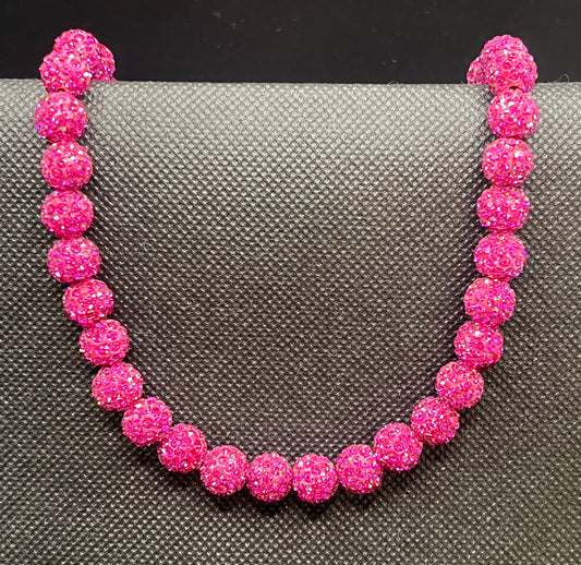 Solid Bling Necklace - Hot Fuschia