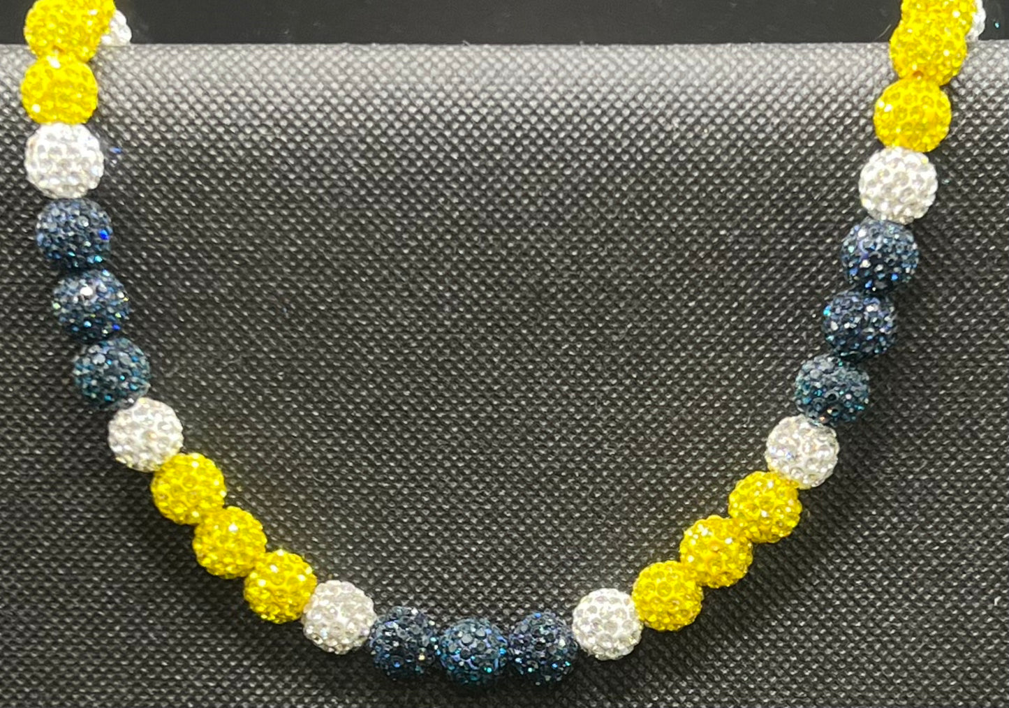 Bling Necklace - Navy and Yellow