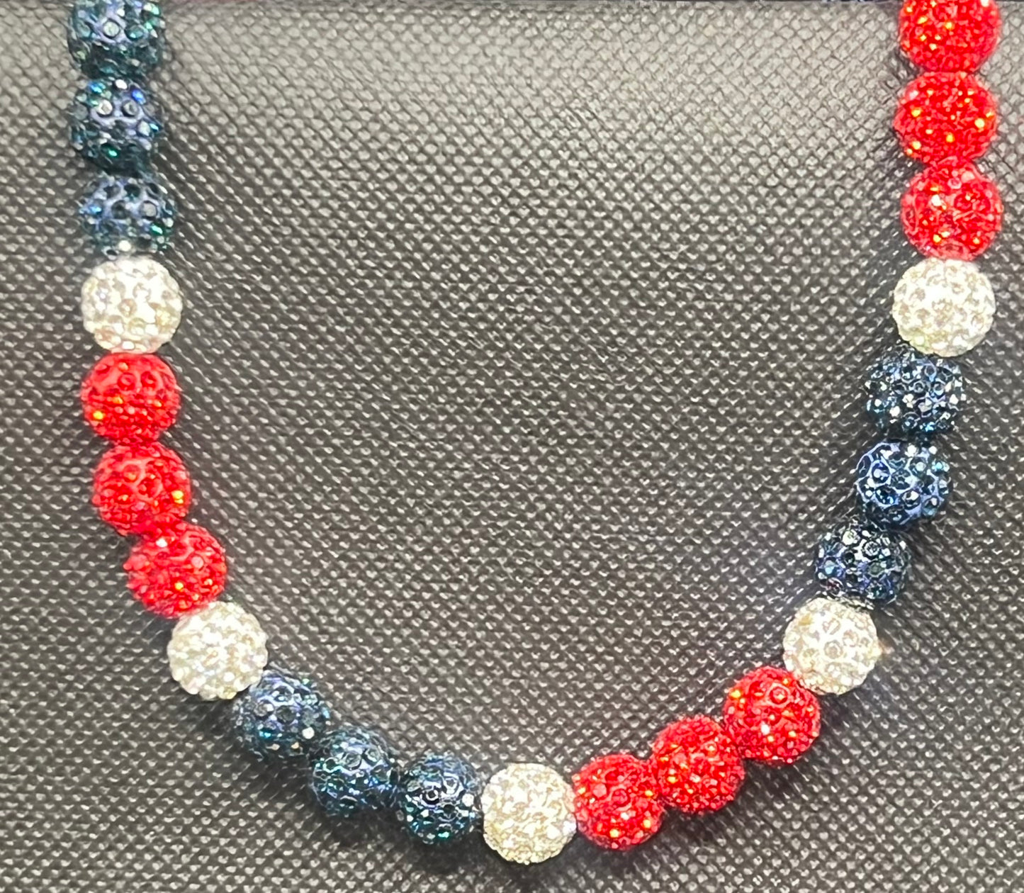 Bling Necklace - Navy and Red