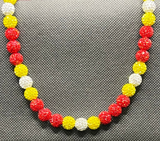 Bling Necklace - Red and Yellow