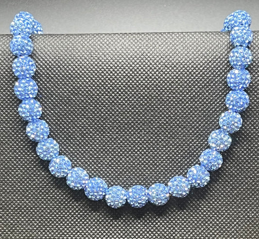 Solid Bling Necklace - Carolina Blue