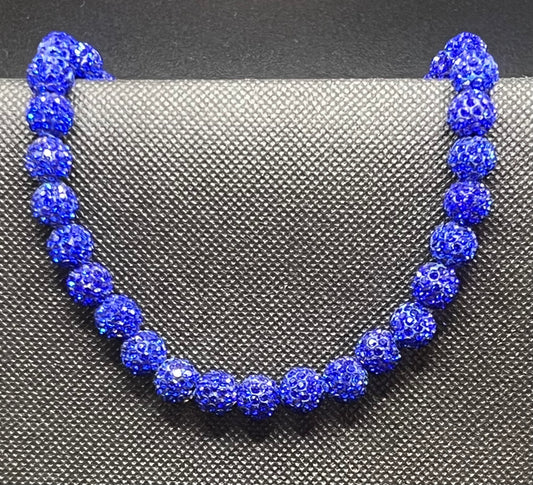 Solid Bling Necklace - Royal Blue